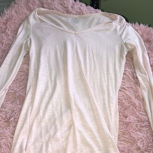 Pink V-neck Long Sleeve